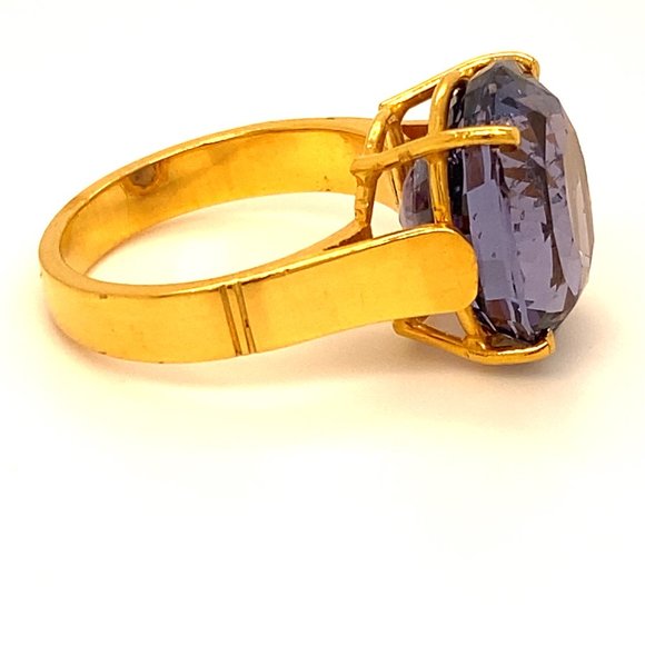 GIA Certified Color Change Spinel 14.00ct 22K Ring - Picture 6 of 11